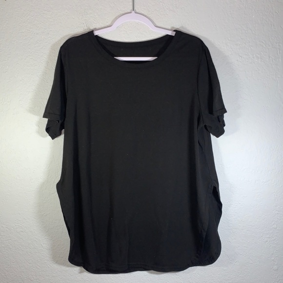 SHEIN Black Dolphin Hem Basic Short Sleeve T Shirt size 1XL - Picture 9 of 10